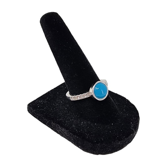 Lia Sophia Candy Dots Ring (Blue Raspberry) Silver, Resin, Cut Crystals - Size 7 - Picture 3 of 6